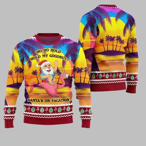 2025 Christmas Sunny Santa Soaked Vacation Ugly Christmas Sweater 3