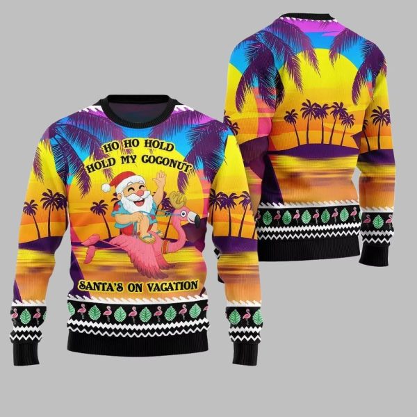 2025 Christmas Sunny Santa Soaked Vacation Ugly Christmas Sweater 5