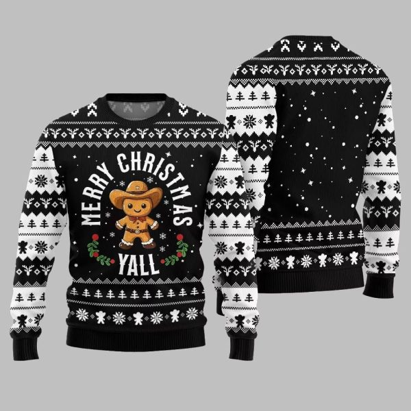 2025 Christmas Sweet Silly Gingerbread Cookie Ugly Christmas Sweater 3