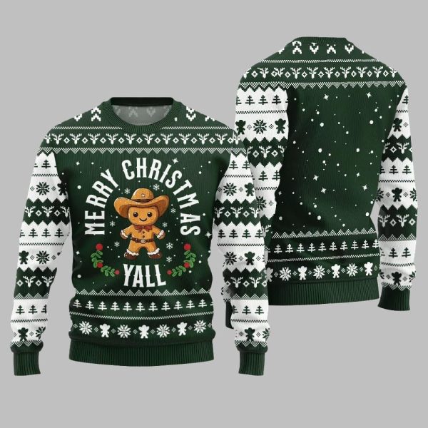 2025 Christmas Sweet Silly Gingerbread Cookie Ugly Christmas Sweater 4