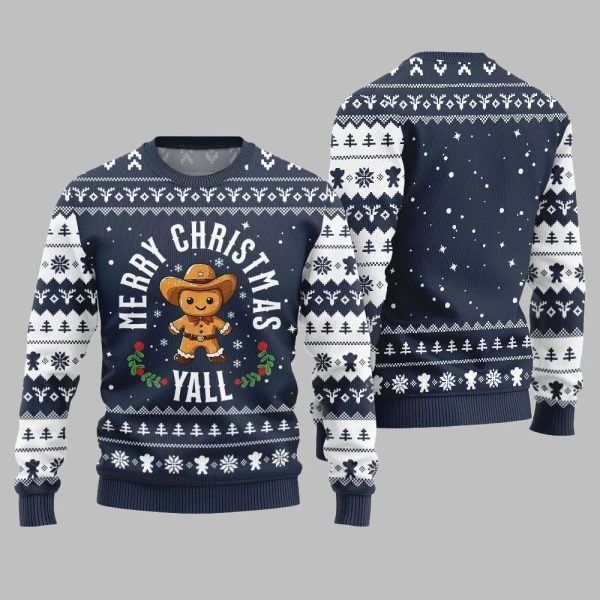 2025 Christmas Sweet Silly Gingerbread Cookie Ugly Christmas Sweater 5