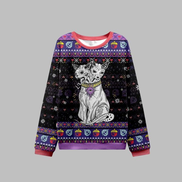2025 Christmas The Cat Goddess Bastet Ugly Christmas Sweater 1