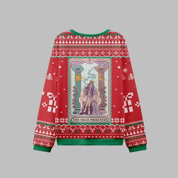 2025 Christmas The High Priestess Tarot Card Ugly Christmas Sweater 2