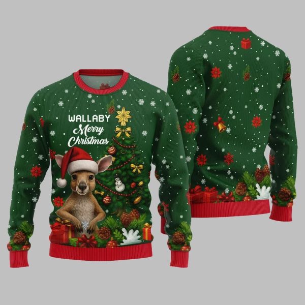 2025 Christmas Wallaby Merry Christmas Ugly Christmas Sweater 2