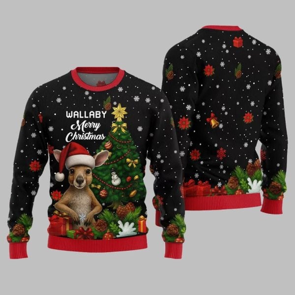 2025 Christmas Wallaby Merry Christmas Ugly Christmas Sweater 4
