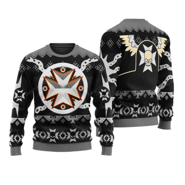 2025 Christmas Warhammer Black Templars Iconic Ugly Christmas Sweater 1 2