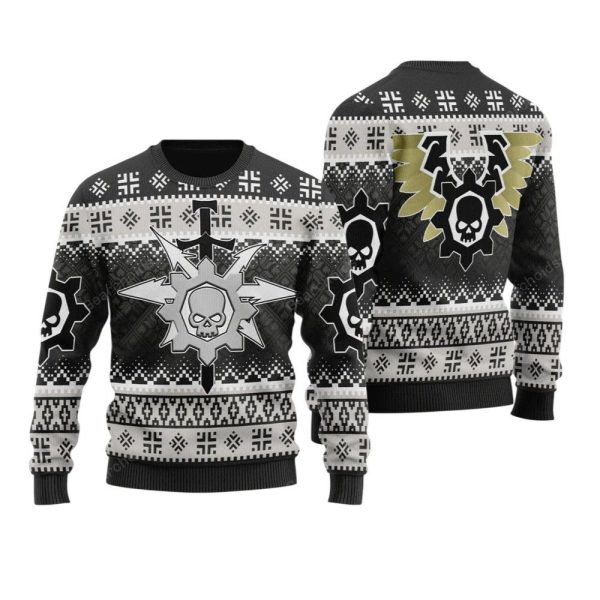 2025 Christmas Warhammer Chaos Knights House Vextrix Iconic Ugly Christmas Sweater 1 2