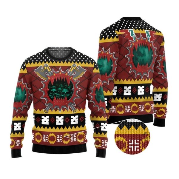 2025 Christmas Warhammer Chaos Space Marine World Eaters Iconic Ugly Sweater 1 2