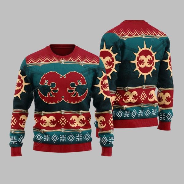 2025 Christmas Warhammer Hive Fleet Behemoth Iconic Ugly Christmas Sweater 1 1