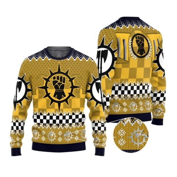 2025 Christmas Warhammer Imperial Fists Iconic Ugly Christmas Sweater 1 2