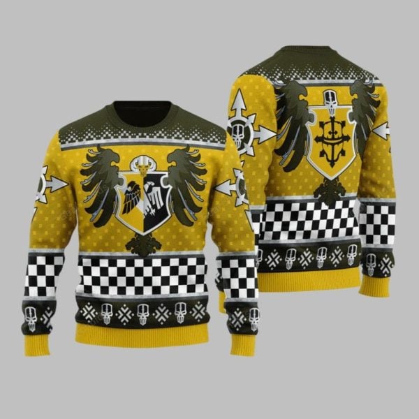 2025 Christmas Warhammer Imperial Knights House Hawkshroud Iconic Ugly Christmas Sweater 1 1