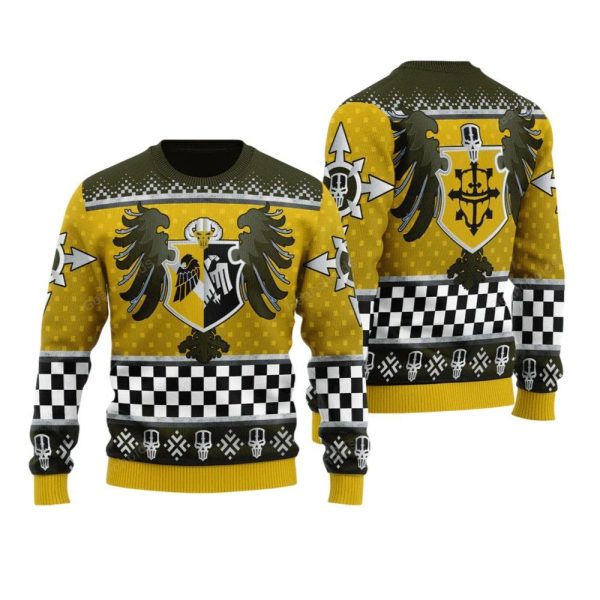 2025 Christmas Warhammer Imperial Knights House Hawkshroud Iconic Ugly Christmas Sweater 1 2