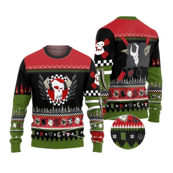 2025 Christmas Warhammer Orks Iconic Ugly Christmas Sweater 1 2