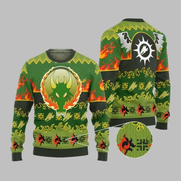 2025 Christmas Warhammer Salamanders Iconic Ugly Christmas Sweater 1 1