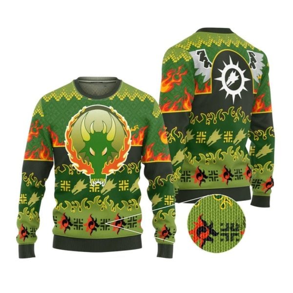 2025 Christmas Warhammer Salamanders Iconic Ugly Christmas Sweater 1 2