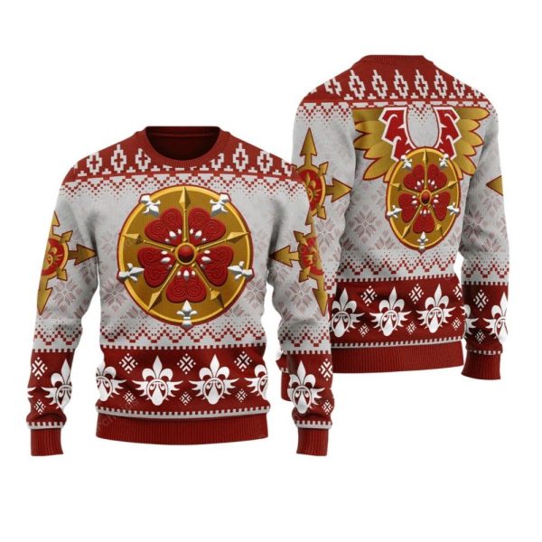 2025 Christmas Warhammer Sisters Of Battle Iconic Ugly Christmas Sweater 1 2