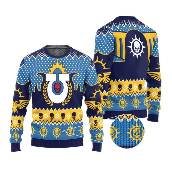 2025 Christmas Warhammer Ultramarine Iconic Ugly Sweater 1 2