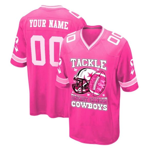 2025 Cowboys Tackle Breast Cancer Football Jersey 1 2