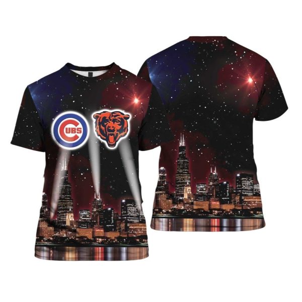 2025 Cubs x Bears Skyline Shirt 1 2