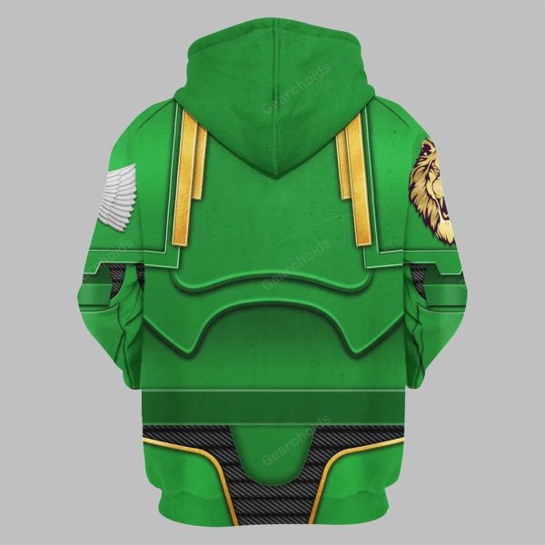 2025 Halloween Warhammer Dark Angels Green Costume Cosplay Hoodie 2