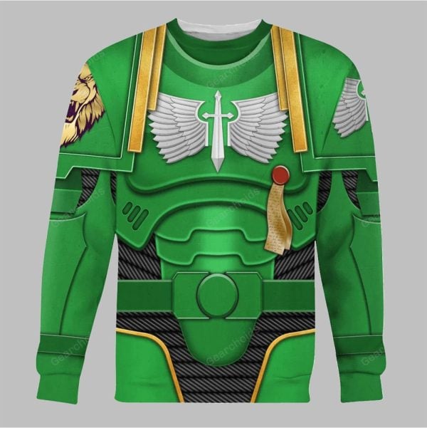 2025 Halloween Warhammer Dark Angels Green Costume Cosplay Hoodie 5