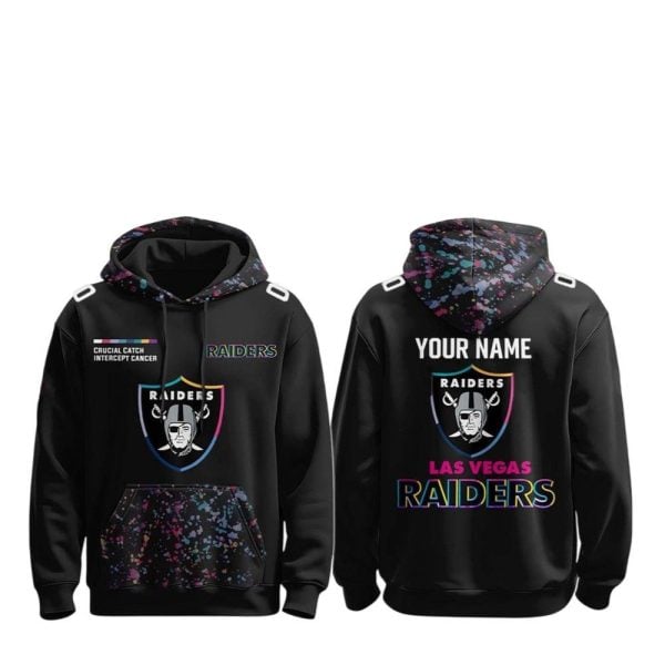 2025 LA Raiders Crucial Catch Intercept Cancer Hoodie 1 2
