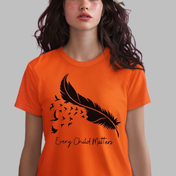 2025 Orange Day Every Child Matters Feather Flying Birds Shirt 0 1 x