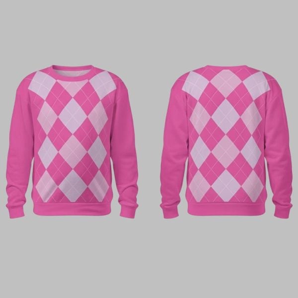 2025 Pink Argyle Costume Demon Sweater 0