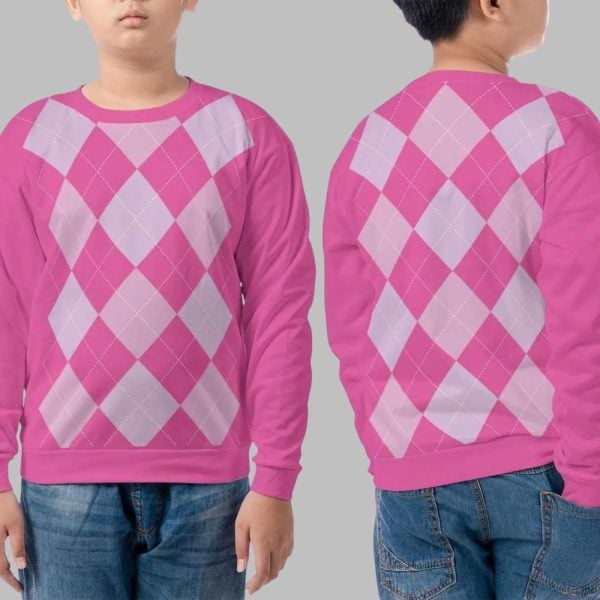 2025 Pink Argyle Costume Demon Sweater 1