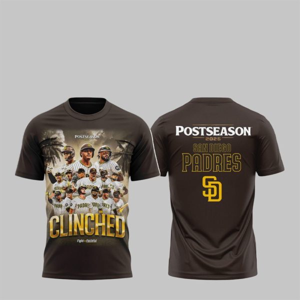 2025 SD Padres Clinched Fight For The Faithful Shirt 1