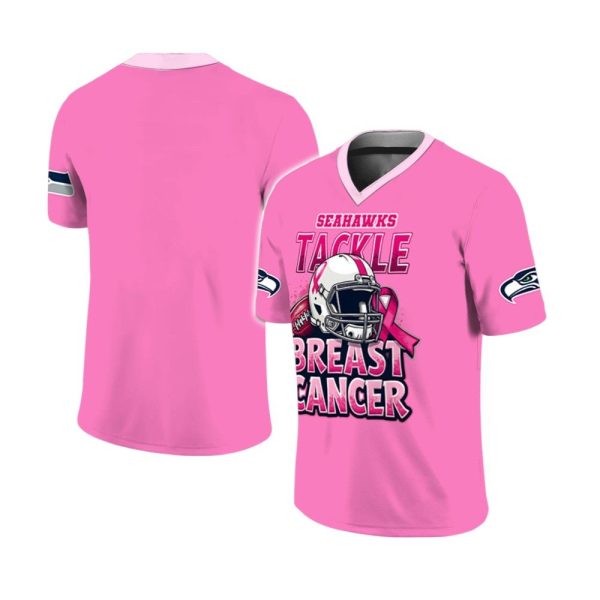 2025 Seahawks Tackle Breast Cancer Jersey 1 2