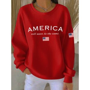 Women's America Will Never Be The Same Print Casual Sweatshirt