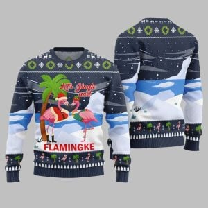 2025 Christmas Jingle And Flamingke Ugly Christmas Sweater 1