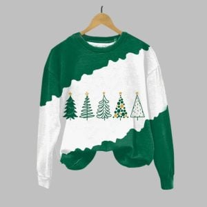 Women's Christmas Tree Printed Casual Sweatshirt 2025 Christmas