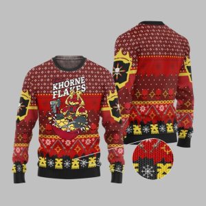 2025 Christmas Warhammer Chaos Khorne Flakes Iconic Ugly Christmas Sweater 1 1