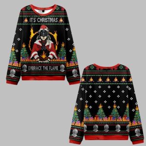 2025 Christmas Embrace the Flame Ugly Christmas Sweater 0