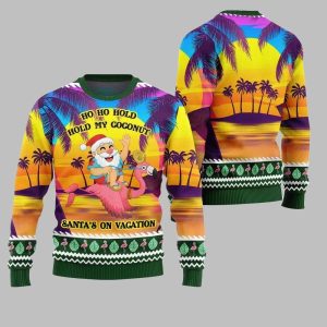 2025 Christmas Sunny Santa Soaked Vacation Ugly Christmas Sweater 1