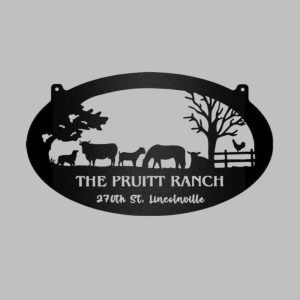 The Pruitt Ranch 270th St Lincolnville Decor Metal Farm Sign 1 1