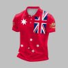 AU Flag Printed Casual Polo Shirt 1 1