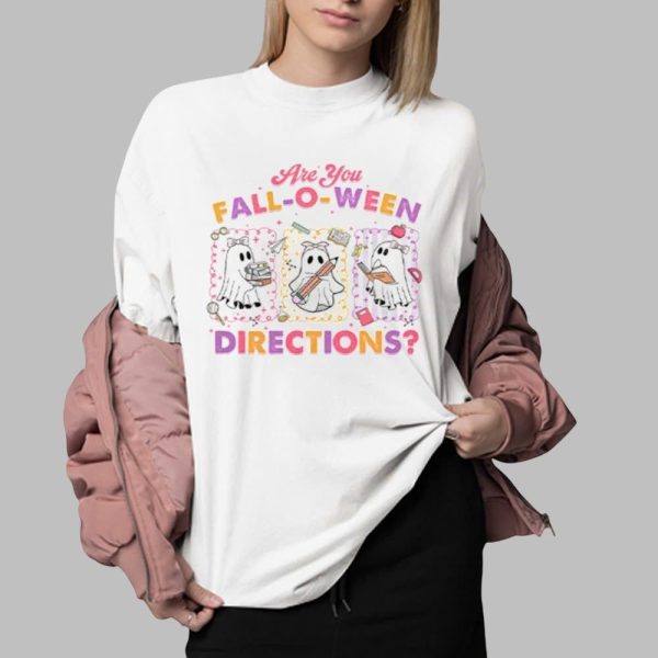 Are You Fall O Ween Directions Halloween Fall Teacher Shirt 0 2