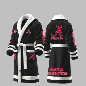 Custom Alabama Crimson Tide Fleece Bathrobe 1