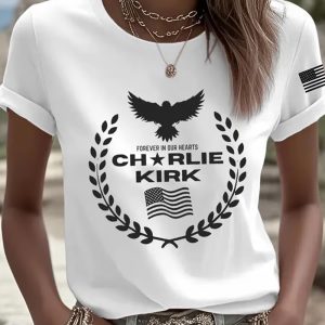 Women's Forever In Our Hearts Charlie Kirk Shirt