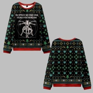 Alien In Space No One Can Hear You Scream Ugly Sweater 2025 Christmas 0