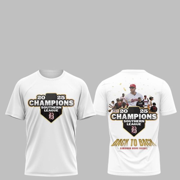 Birmingham Barons 2025 Southern League Champions Back To Back Shirt 2