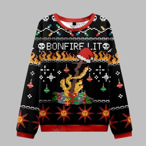Bonfire Lit Ugly Sweater 2025 Christmas 1