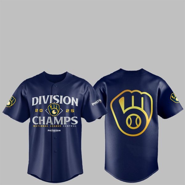 Brewers 2025 NL Central Division Champions Postseason Jersey 1