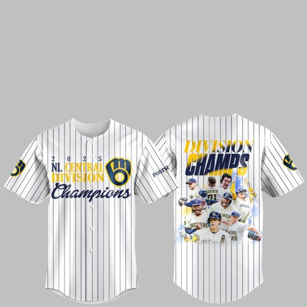 Brewers NL Central Division Champions Division Champs 2025 Jersey 0