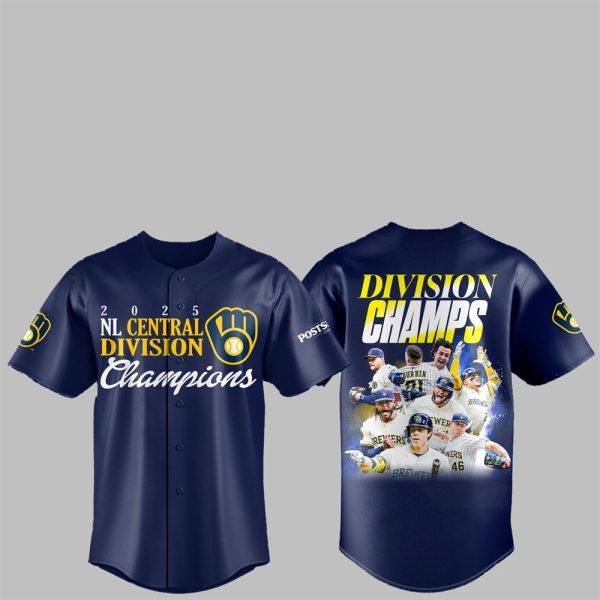 Brewers NL Central Division Champions Division Champs 2025 Jersey 1