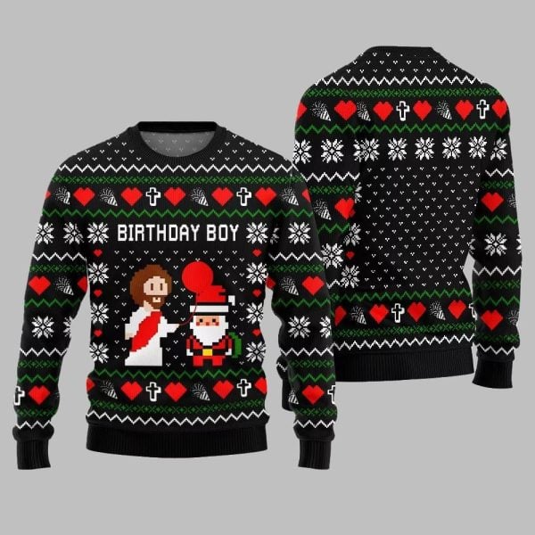 Brithday Boy Santa Jesus Ugly Sweater Christmas 2025 2