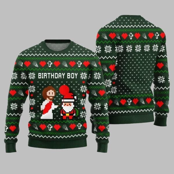 Brithday Boy Santa Jesus Ugly Sweater Christmas 2025 3